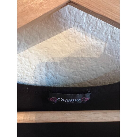 Cocomo Women's Layered Tank Top With Sequin Fleur De Lis Design Size Medium Y2K - Picture 3 of 5